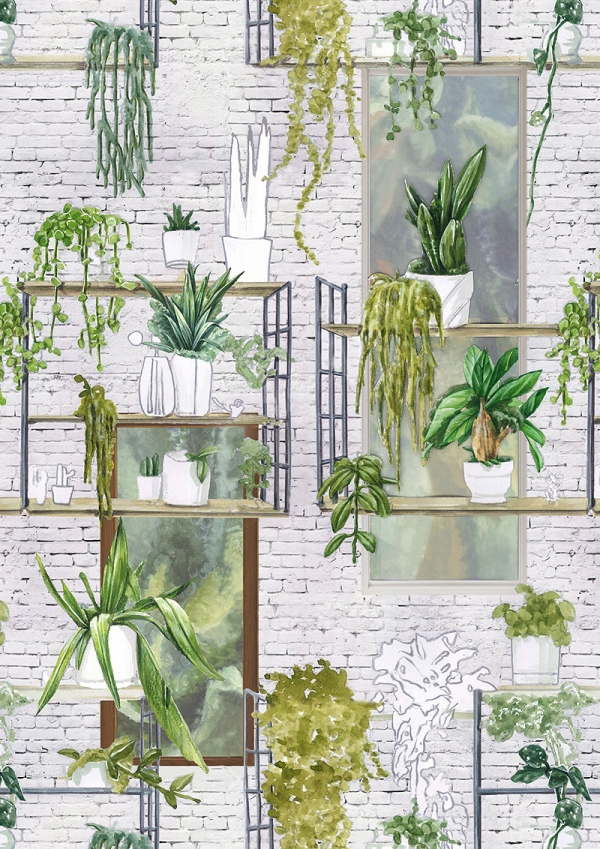 작품명 : Wall with Green Hanging-plants   김희영 作