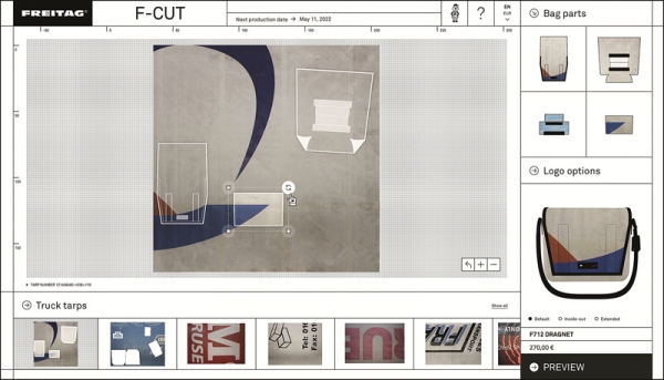 프라이탁은 고객 개성에 맞는 메신저백을 제작할 수 있는 커스터마이징 플랫폼 ‘F-Cut’을 런칭했다.