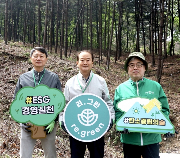 현대백화점그룹이 산림청, 사단법인 생명의숲과 손잡고 탄소중립 실천을 위한 대규모 숲 조성사업에 박차를 가하고 있다.